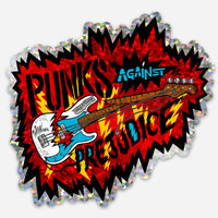 Punks Against Prejudice Guitar Glitter Sticker