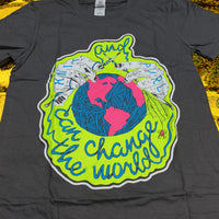 Ghoulish Grey Knit And Purl Can Change The World Skeinhead T-Shirt