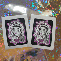 Skeinhead Purple Rectangle Knitting Craft Punk Sticker Pack
