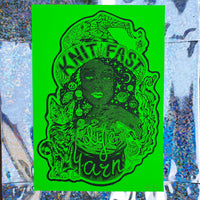 Knit Fast, Dye Yarn Fluorescent Acid Green Print