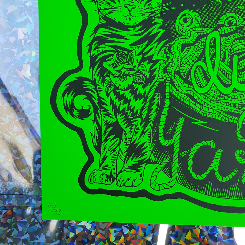Knit Fast, Dye Yarn Fluorescent Acid Green Print