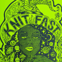 Knit Fast, Dye Yarn Fluorescent Highlighter Yellow Print