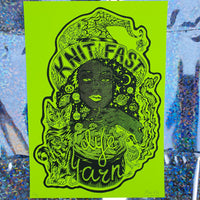 Knit Fast, Dye Yarn Fluorescent Highlighter Yellow Print