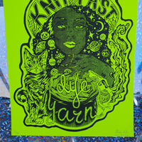 Knit Fast, Dye Yarn Fluorescent Highlighter Yellow Print