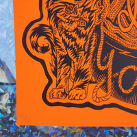 Knit Fast, Dye Yarn Fluorescent Blast Orange Print