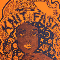 Knit Fast, Dye Yarn Fluorescent Blast Orange Print