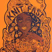 Knit Fast, Dye Yarn Fluorescent Blast Orange Print
