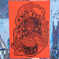 Knit Fast, Dye Yarn Fluorescent Blaze Red Print