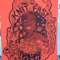 Knit Fast, Dye Yarn Fluorescent Blaze Red Print