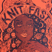 Knit Fast, Dye Yarn Fluorescent Blaze Red Print