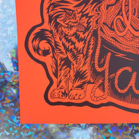 Knit Fast, Dye Yarn Fluorescent Blaze Red Print
