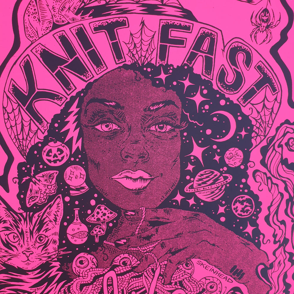 Knit Fast, Dye Yarn Fluorescent Hot Pink Print