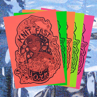 Knit Fast, Dye Yarn Fluorescent Blaze Red Print