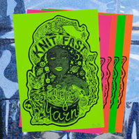 Knit Fast, Dye Yarn Fluorescent Highlighter Yellow Print