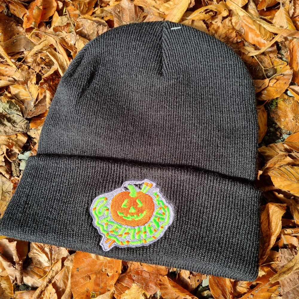 Skeinhead Pumpkin Black Halloweenie Beanie