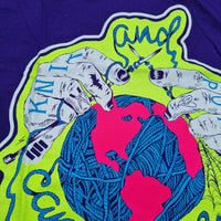Knit and Purl Can Change The World Purple T-Shirt SECONDS