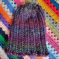 Cloudbusting Kate Bush Oil Slick Split Knitted Hat