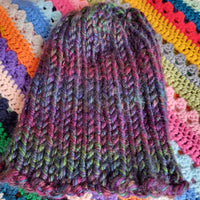 Cloudbusting Kate Bush Oil Slick Split Knitted Hat