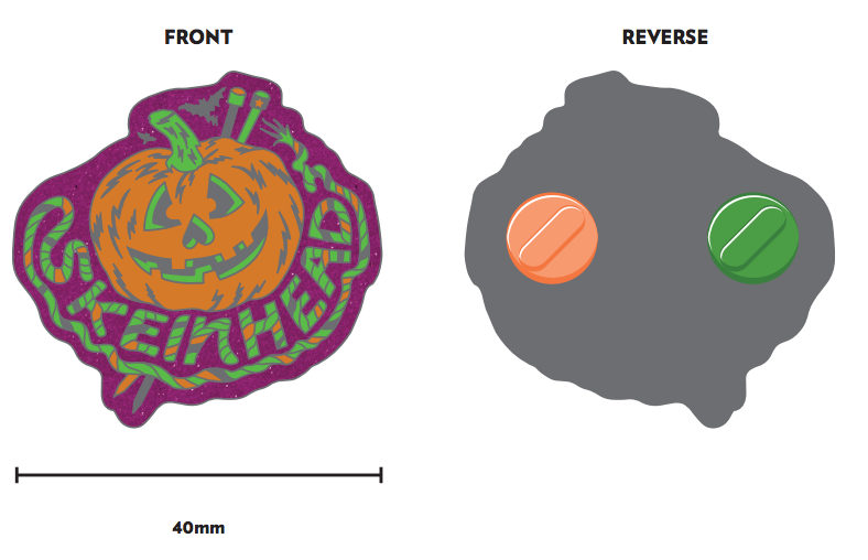 Skeinhead Halloween Pumpkin Pin