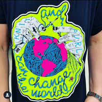Knit and Purl Can Change The World Black T-Shirt SECONDS