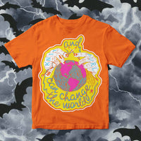 Knit and Purl Can Change The World Orange T-Shirt SECONDS