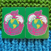 Halloween Green Knit and Purl Can Change The World Sticker Pack