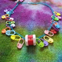 Keep Yourself Alive Stitch Marker Knitting Crochet Necklace