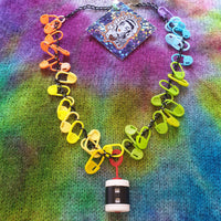 Hesitant Alien Gerard Way Stitch Marker Row Counter Knitting Crochet Punk Necklace