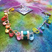 Aces High Iron Maiden Stitch Marker Knitting Crochet Necklace