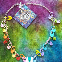 Aces High Iron Maiden Stitch Marker Knitting Crochet Necklace
