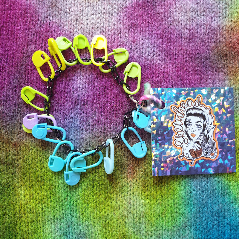 Salad Days Minor Threat Stitch Marker Knitting Crochet Bracelet