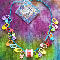 Keep Yourself Alive Stitch Marker Knitting Crochet Necklace