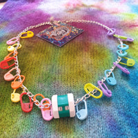 Aces High Iron Maiden Stitch Marker Knitting Crochet Necklace