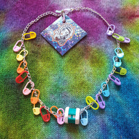 Aces High Iron Maiden Stitch Marker Knitting Crochet Necklace