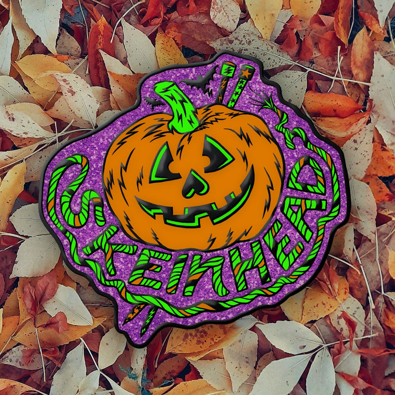 Skeinhead Halloween Pumpkin Pin