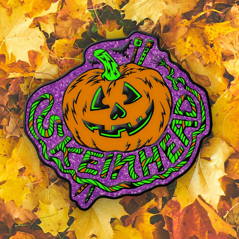 Skeinhead Halloween Pumpkin Pin